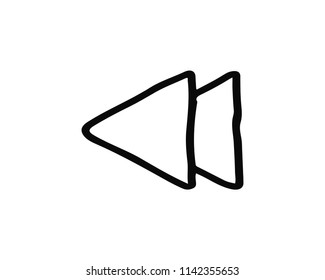 left arrow icon hand drawn design illustration,designed for web and app