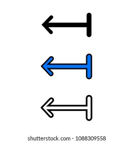 Left arrow icon, isolated on white background