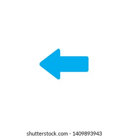 Left arrow icon isolated on white background