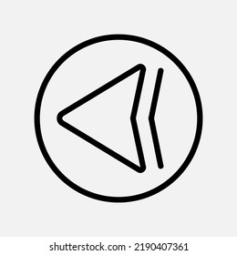 Icono de flecha izquierda en estilo de línea, uso para presentación de aplicación móvil del sitio web