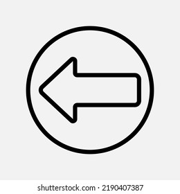 Left arrow icon in line style, use for website mobile app presentation