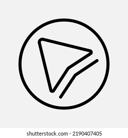 Icono de flecha arriba a la izquierda en estilo de línea, uso para presentación de aplicaciones móviles del sitio web