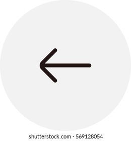 Left arrow icon. Navigation vector.