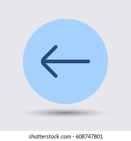 Left arrow icon. Navigation vector