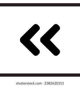 Left arrow icon. Previous icon sign symbol. Left arrow vector icon illustration isolated on white background