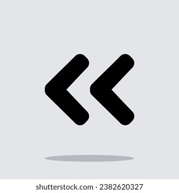 Left arrow icon. Previous icon sign symbol. Left arrow vector icon illustration isolated on gray background