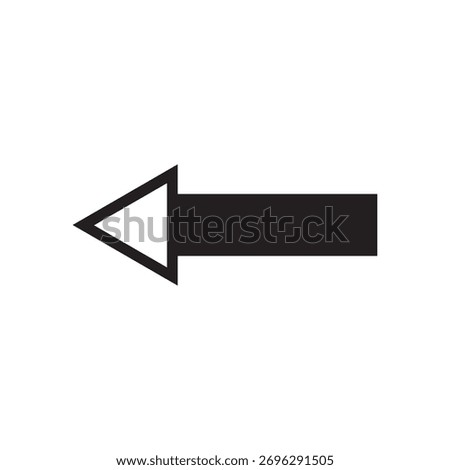 Left arrow icon showing backward direction, return, or previous page navigation action.