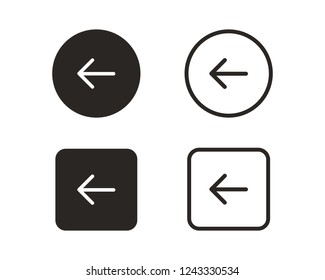 Left arrow icon sign symbol