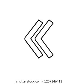 left arrow icon. Simple outline vector of Arrow set icons for UI and UX, website or mobile application
