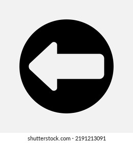 Left arrow icon in solid style, use for website mobile app presentation