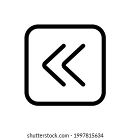 Left arrow icon with square style