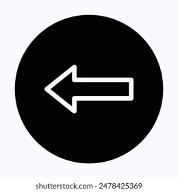 Left Arrow Icon Symbol. Left Arrow Icon Vector.