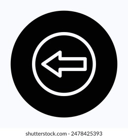 Left Arrow Icon Symbol. Left Arrow Icon Vector.