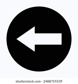 Símbolo de icono de flecha izquierda. Vector de icono de flecha izquierda. Icono de Vector de silueta aislado. 