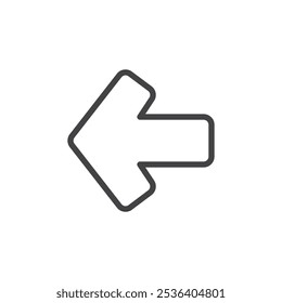 Linkspfeil-Symbol Dünner Umriss eines Kunstsymbols