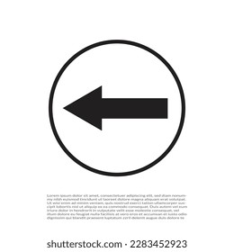  left arrow icon trendy flat style.