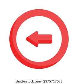 Left Arrow Icon in trendy style isolated on white background