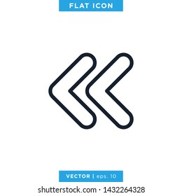 Left Arrow Icon Vector Design Template