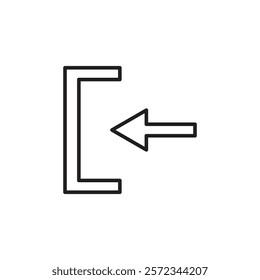 Left Arrow icon Vector flat thin line illustration