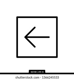 Left Arrow Icon Vector Illustration Logo Template