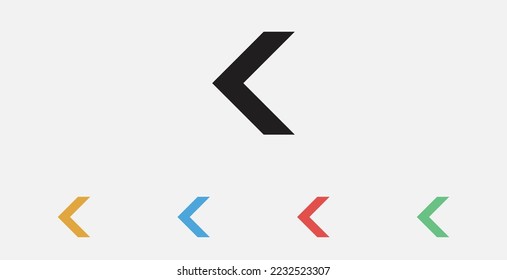 Left arrow icon. Vector illustration icon. Simple vector icon. Left arrow sign. Set of colorful flat design icons