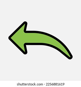 Left arrow icon vector illustration in filled line style, use for website mobile app presentation