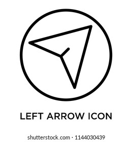 Left arrow icon vector isolated on white background for your web and mobile app design, Left arrow logo concept