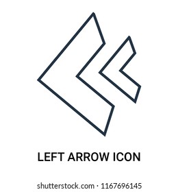 Left Arrow icon vector isolated on white background, Left Arrow transparent sign , outline linear symbol or line shape