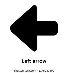 Left arrow icon vector isolated on white background, logo concept of Left arrow sign on transparent background, filled black symbol