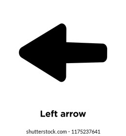 Left arrow icon vector isolated on white background, logo concept of Left arrow sign on transparent background, filled black symbol