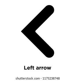 Left arrow icon vector isolated on white background, logo concept of Left arrow sign on transparent background, filled black symbol