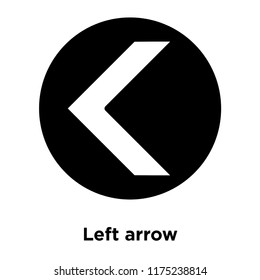 Left arrow icon vector isolated on white background, logo concept of Left arrow sign on transparent background, filled black symbol