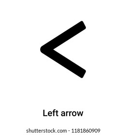 Left arrow icon vector isolated on white background, logo concept of Left arrow sign on transparent background, filled black symbol