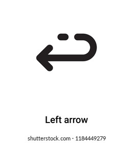 Left arrow icon vector isolated on white background, logo concept of Left arrow sign on transparent background, filled black symbol