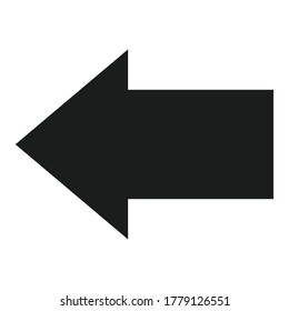 Left arrow icon vector isolated on white background