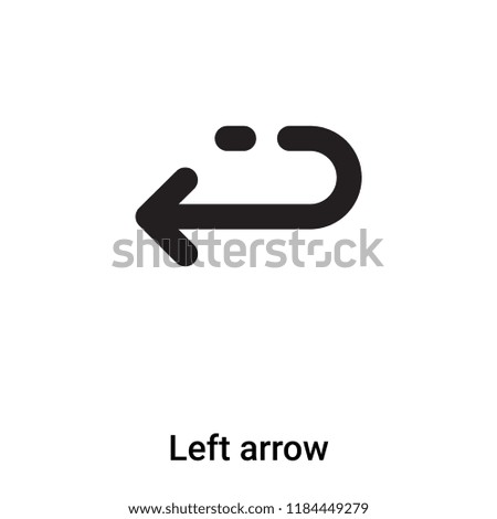 Left arrow icon vector isolated on white background, logo concept of Left arrow sign on transparent background, filled black symbol