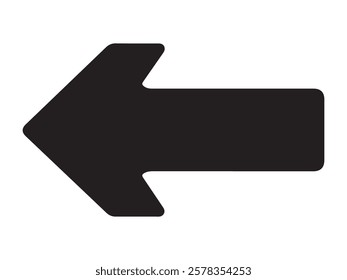 Left arrow icon vector on white background