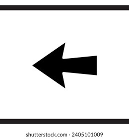 Left arrow icon vector. Previous icon sign symbol vector. Go back arrow vector icon illustration isolated on white background