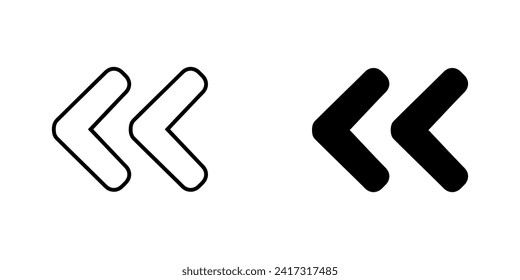 Left arrow icon vector. Previous icon sign symbol vector. Go back arrow vector icon illustration isolated on white background