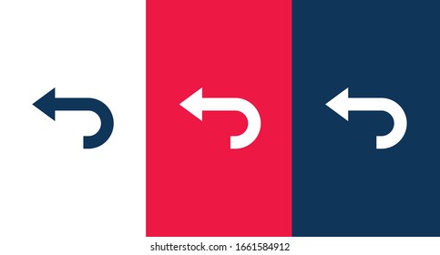 Signo vectorial de icono de flecha izquierda