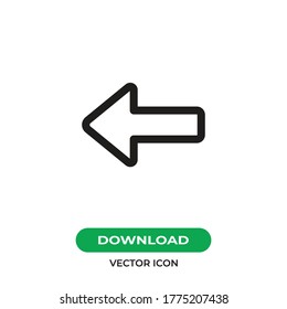 Left arrow icon vector. Arrow sign