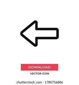 Left arrow icon vector. Arrow sign