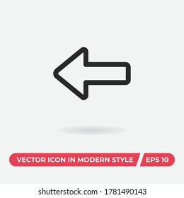 Linker Pfeil-Symbol-Vektorgrafik. Pfeilzeichen