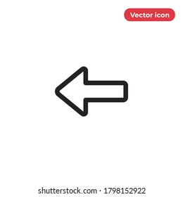 Vector de icono de flecha izquierda. Signo de flecha