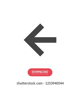 Left arrow icon, Left arrow icon vector, in trendy flat style isolated on white background. Left arrow icon image, Left arrow icon illustration