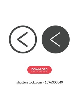 Left arrow icon, Left arrow icon vector, in trendy flat style isolated on white background. Left arrow icon image, Left arrow icon illustration - Vector