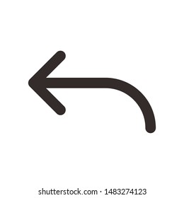 Left arrow icon vector, in trendy flat style isolated on white background.Left arrow icon illustration