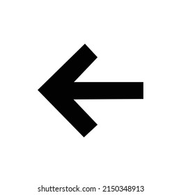 Left arrow icon vector in trendy flat style isolated on white background