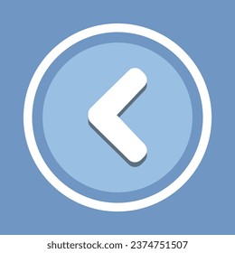 Linker Pfeil-Symbol-Vektorgrafik. Linker Pfeil-Vektorgrafik im trendigen Flachstil. Prev-Symbol-Bild, Prev-Symbol-Illustration einzeln auf blauem Hintergrund