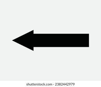 Left Arrow Icon West Side Direction Position Navigation Path Pathway Here Cursor Black White Line Outline Shape Traffic Sign Road Symbol EPS Vector